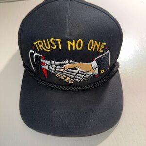 Men's Vtg Stutin Black 'Trust No One' Embroidered Cap
